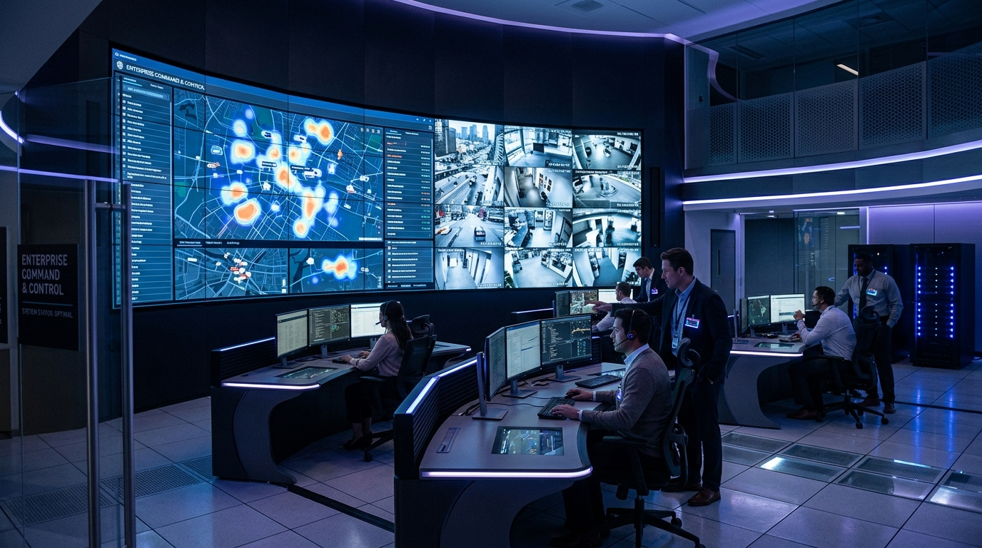 High-tech surveillance command center